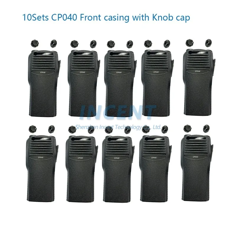 10sets Black Front Housing Casing 4 Channel Two Way Radio Walkie Talkie Case Replacement Refurbish with Knobs For CP200 CP040