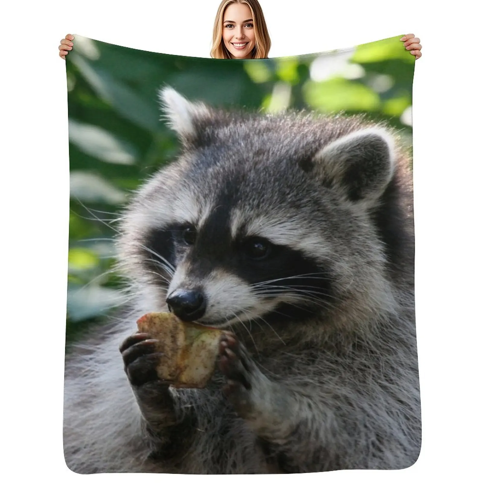 Raccoon 001 Throw Blanket All Season Soft Lightweight Blanket for Home