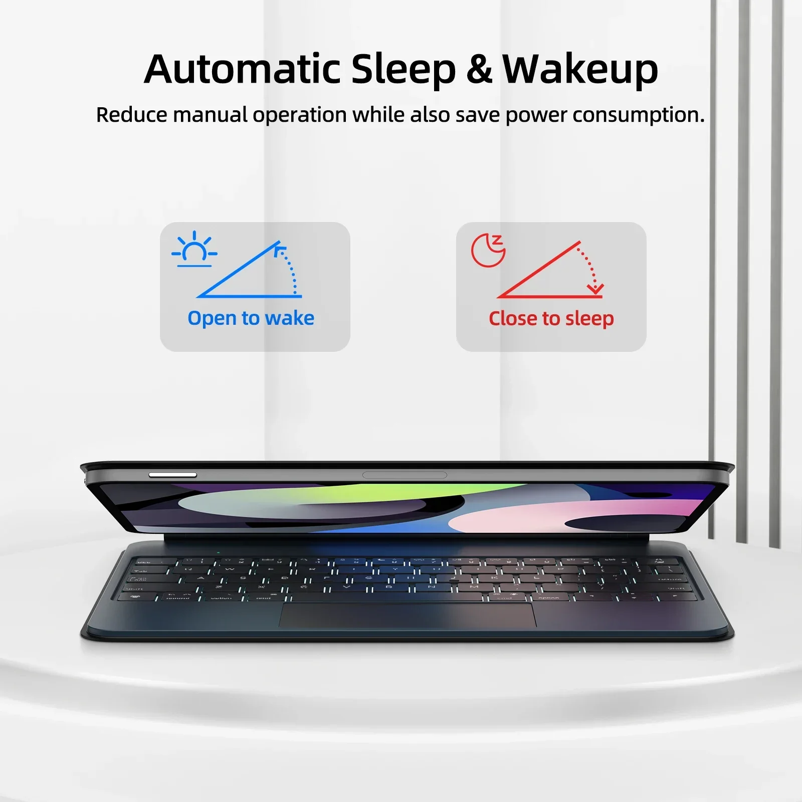 حافظة فوليو للوحة المفاتيح السحرية الذكية التوصيل والتشغيل لجهاز IPad 11th A16 2025 10th Pro13 11 Air4/5/6 أغطية جلد أصلية متعددة اللمس للكمبيوتر اللوحي #6