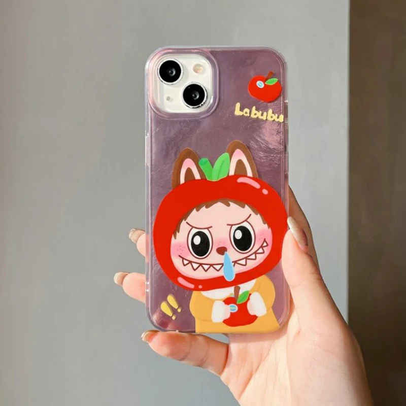 Funny Cartoon Runny Labubu for iPhone 16 Pro Max 11 12 13 14 15 Pro XS Max 7 8 Plus 15 Plus TPU Shockproof Anti fall Shell Y2k image 2