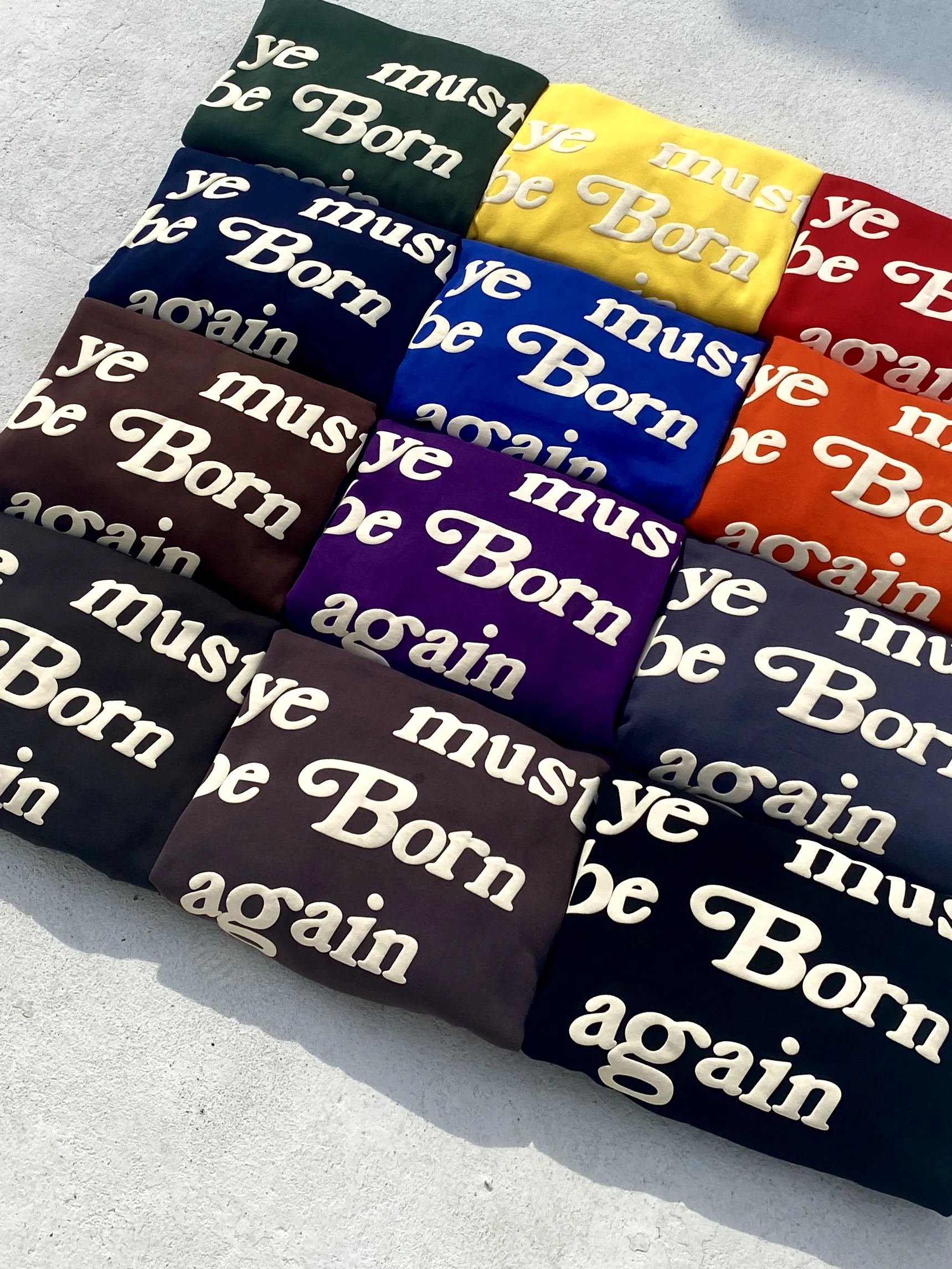 24ss 12 Colors CPFM KANYE WEST “ye must be born again” Letter Print High-Street Basic Hoodies Cotton Casual Hoodies For Men