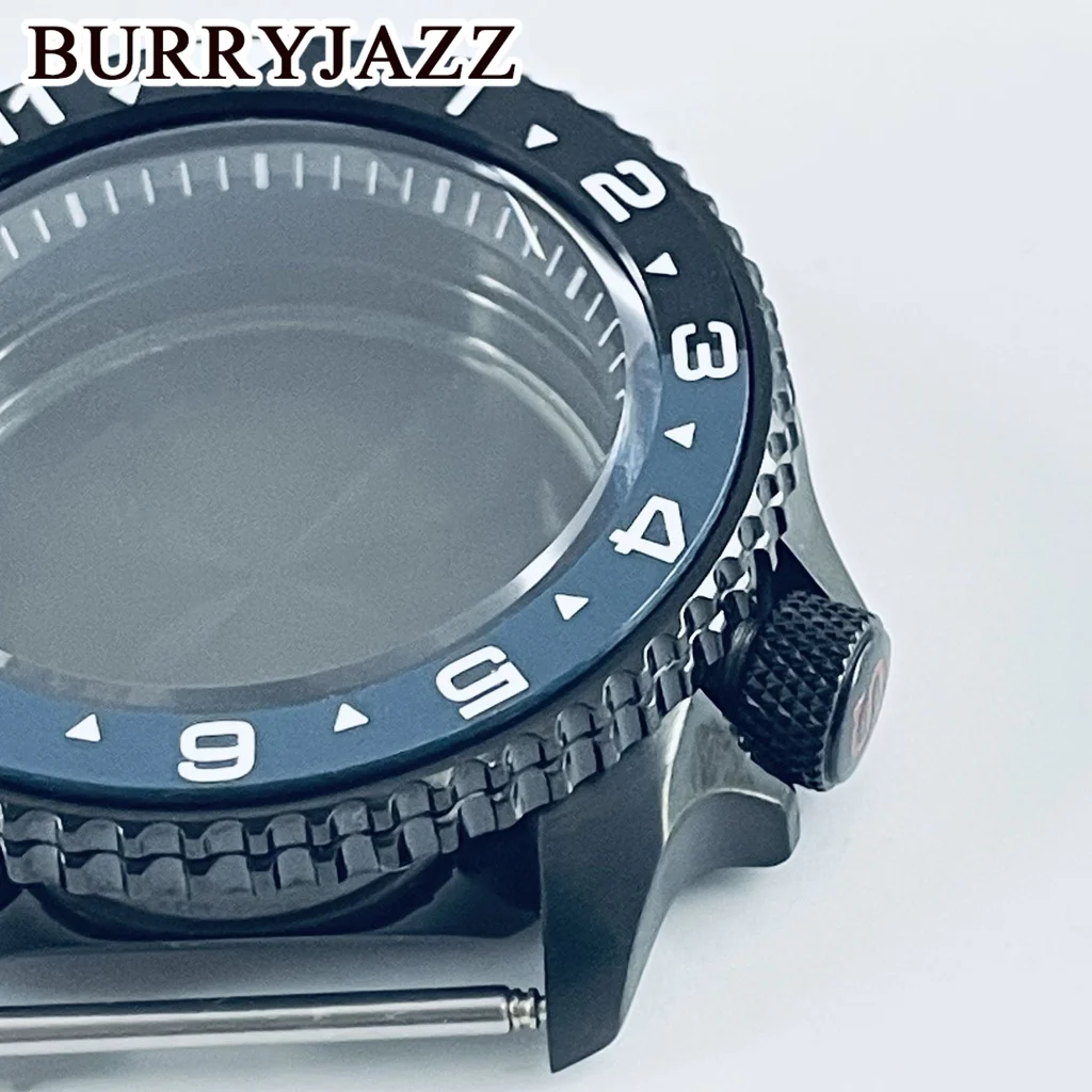 BURRYJAZZ 42 مللي متر تحسين SKX007 حافظة ساعة من الفولاذ المقاوم للصدأ مقاوم للماء الياقوت كريستال صالح NH35NH36/4R/7S حركة 28.5 مللي متر الطلب