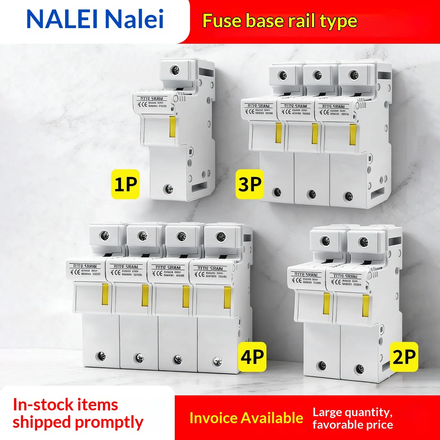 RT18-125AM Rail-mounted Low Voltage Fuse with Base & Fuse Link, 1P/2P/3P/4P, 63A/80A/125A