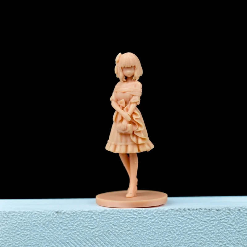 

1/32 Anime Girl Figure Diy Assembly Resin Micro Miniature Figure 3d Printed White Model Handmade Unassembled And Unpainted Kit