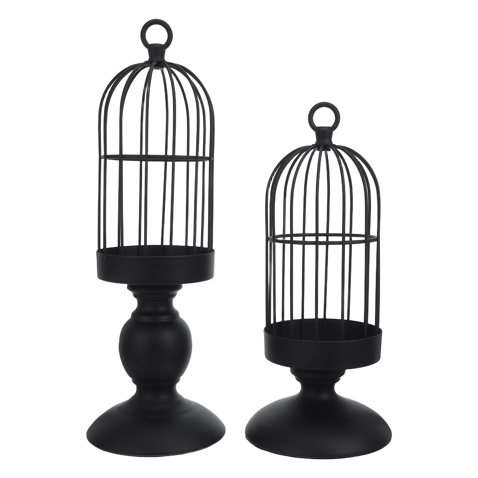 2Pcs Metal Vintage Birdcage Decorative Holder Vintage Bird Cage Decor For Decorative Table Centerpiece Rustic Pillar