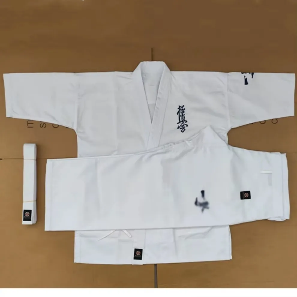 high-quality-karate-uniform-kyokushinkai-dogi-dobok-kimono-gi-fabric-training-uniform-children-adult-white-belt-track-uniform