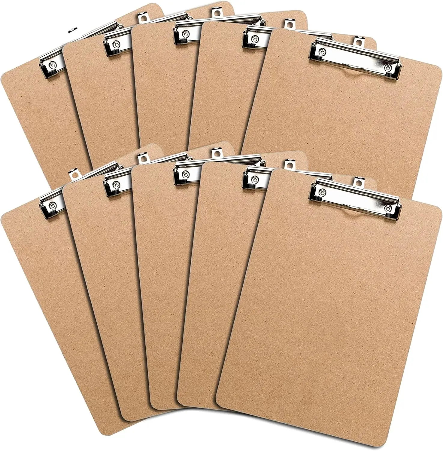 office-solutions-direct-clipboard-set-of-10-low-profile-clip-wood-heavy-duty-bulk-pack-for-classroom-calendaroffice-stand