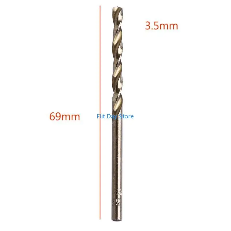 F92C 10x duradero HSS Twist Bits Bits Bit Round Shank para perforar carpintería