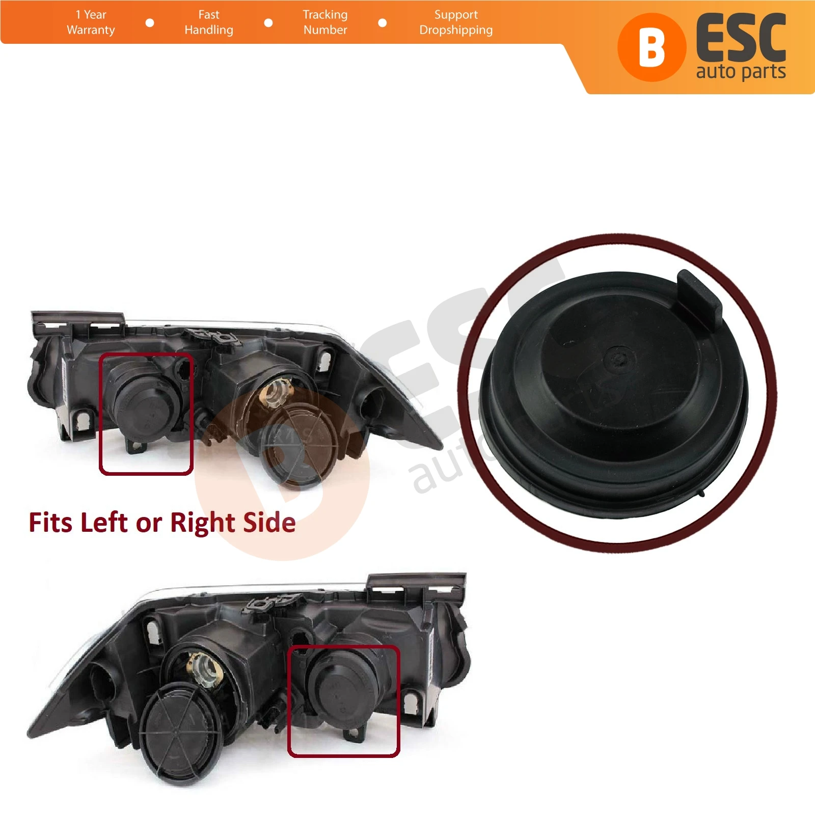 ESP604 Front Right or Left Side Headlight Headlamp Cap Bulb Dust Rubber Cover 7701063220 7701063218 for Renault Megane 2 2002-08