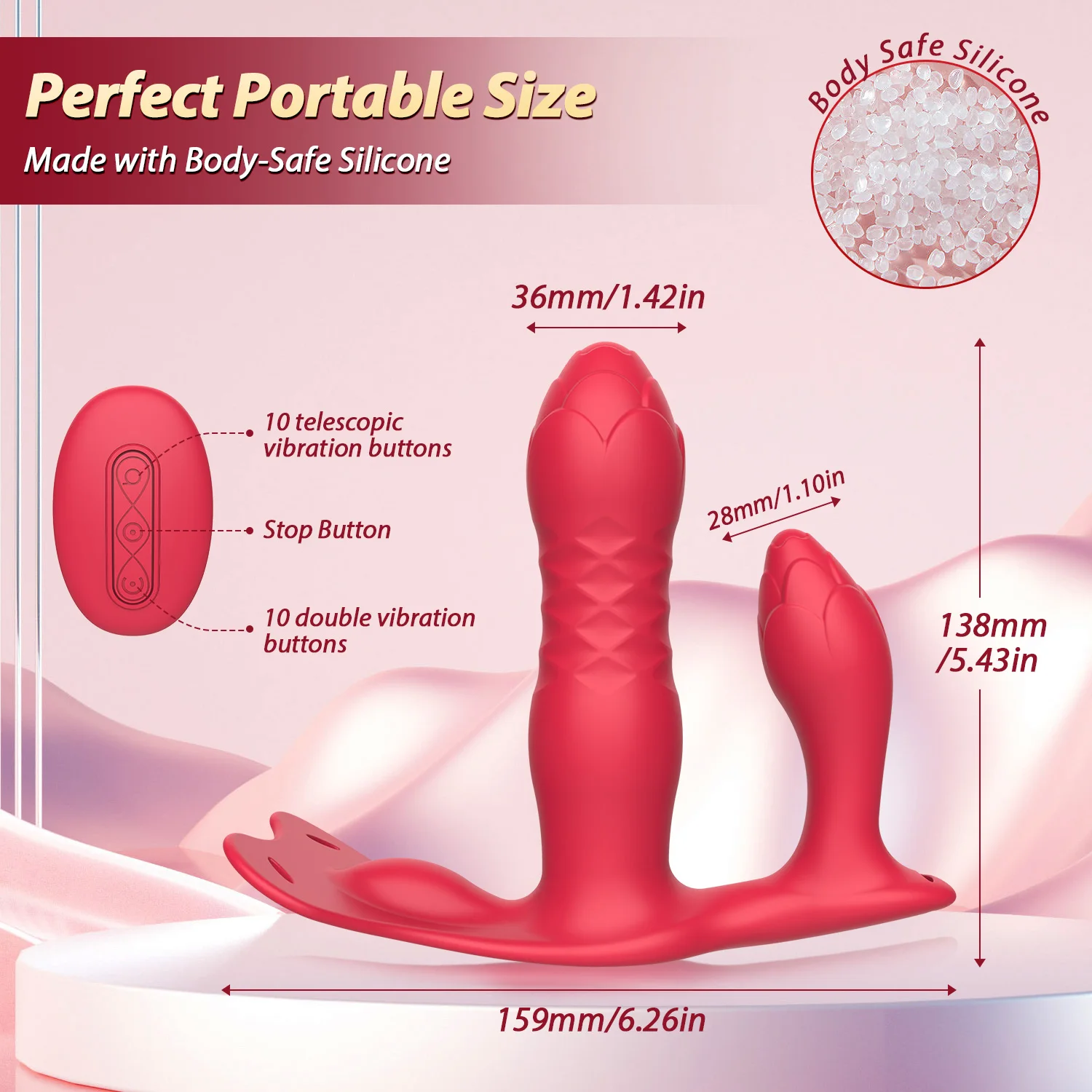 Rabbit Vibrator Wearable Telescopic G Spot Stimulator Remote_voghion.com