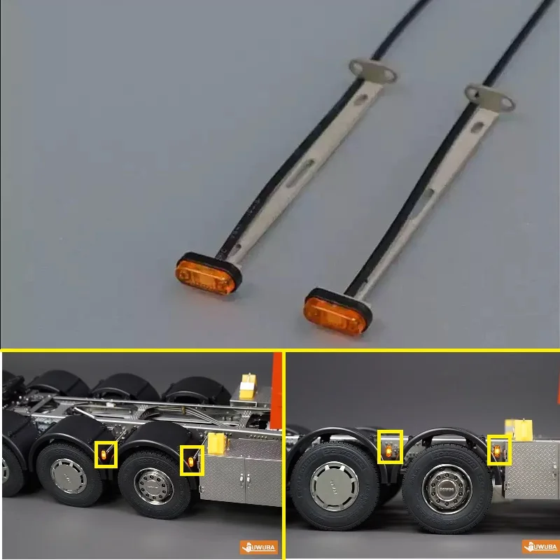 2pcs LED Position Lights Side Light Trailer Warning Lamp for 1/14 Tamiya RC Truck Tipper SCANIA 770S 56368 VOLVO ACTROS BENZ Car