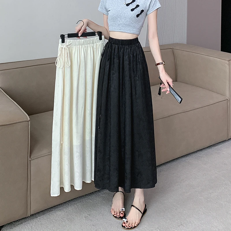 New Jacquard Traf Mid-length Skirt Faldas Women High Waist A Line Skirt Jupe Extra Longues Femme Loose Skirts New Umbrella Skirt