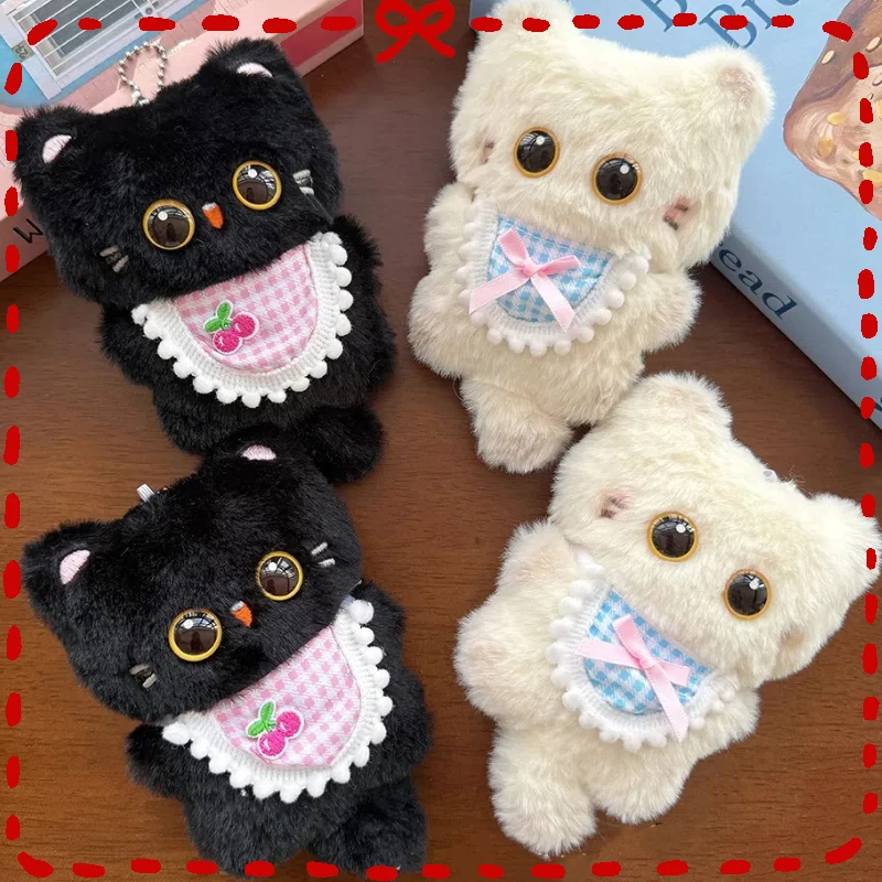 Süßes Kätzchen Plüsch Schlüsselanhänger Cartoon Tier Plüschtier, Paar Rucksack Anhänger, Auto Dekoration Puppe Anhänger Weihnachten Geburtstagsgeschenk