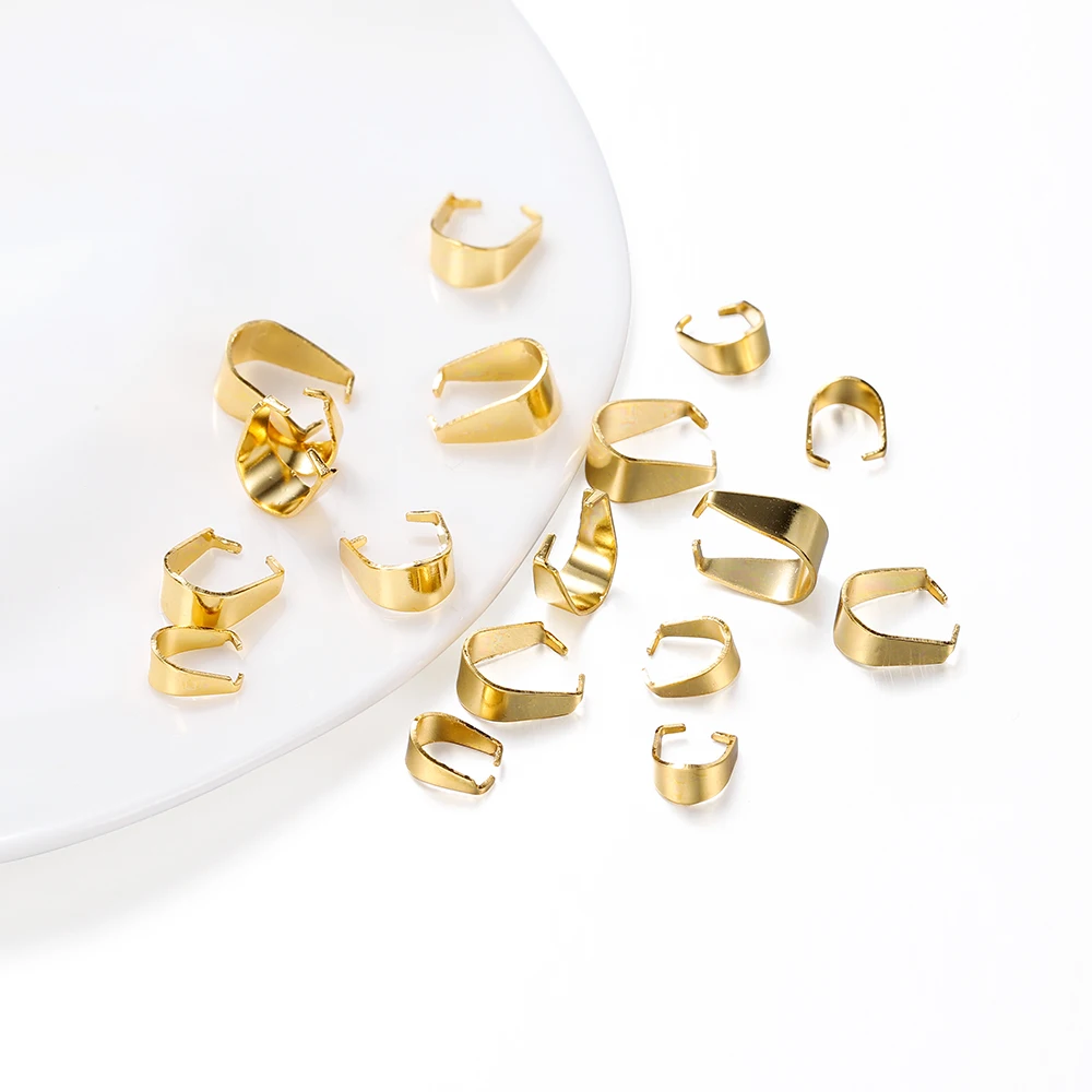 50pcs/lot Gold Color Stainless Steel Pendant Clips Melon Seeds Buckle Necklace Hook Connector For DIY Jewelry Making Findings image 5