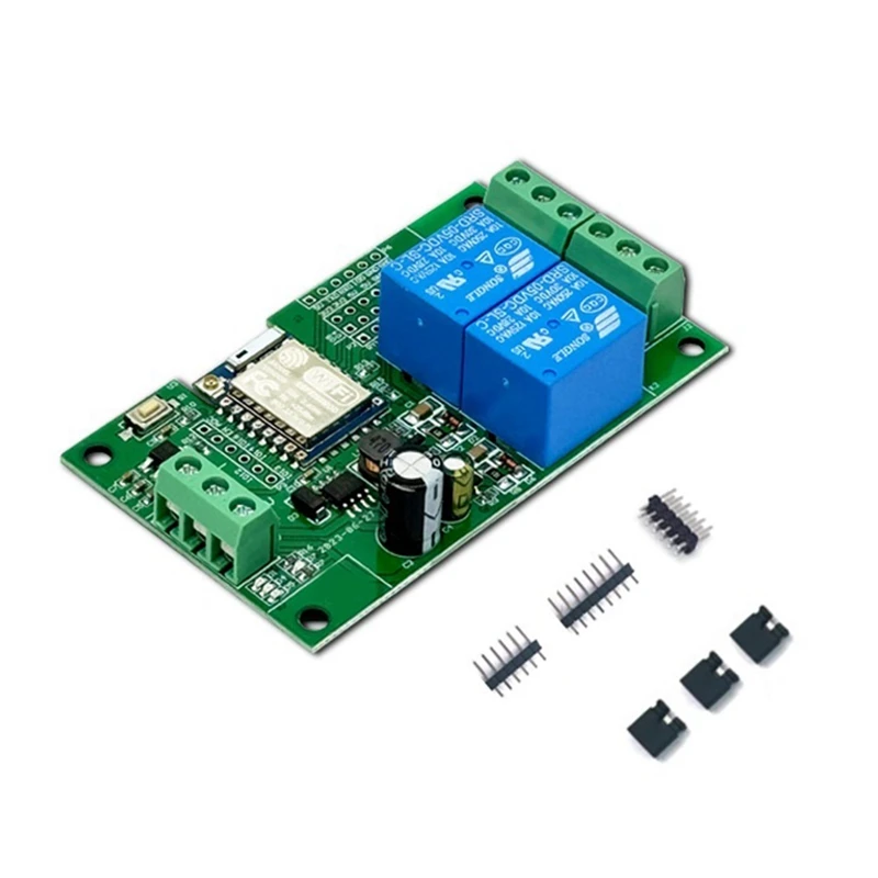 

Relay Module ESP-07 2 Way WIFI Module 5V/8-80V Power Supply ESP8266 Development Board Secondary Development Module