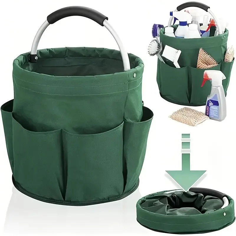 17L Large Storage Organiser Bag Folding Basket Picnic Tote Outdoor Cleaning Caddy with Handle Tool Bag Cleaning Supplies
