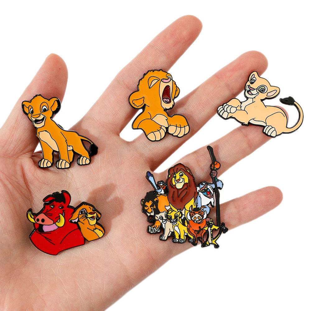 5 Pcs Cartoon Anime Brooch Creative King of the Jungle Lapel Pin Jewelry Fashion Cinnamon Melody Metal Badge