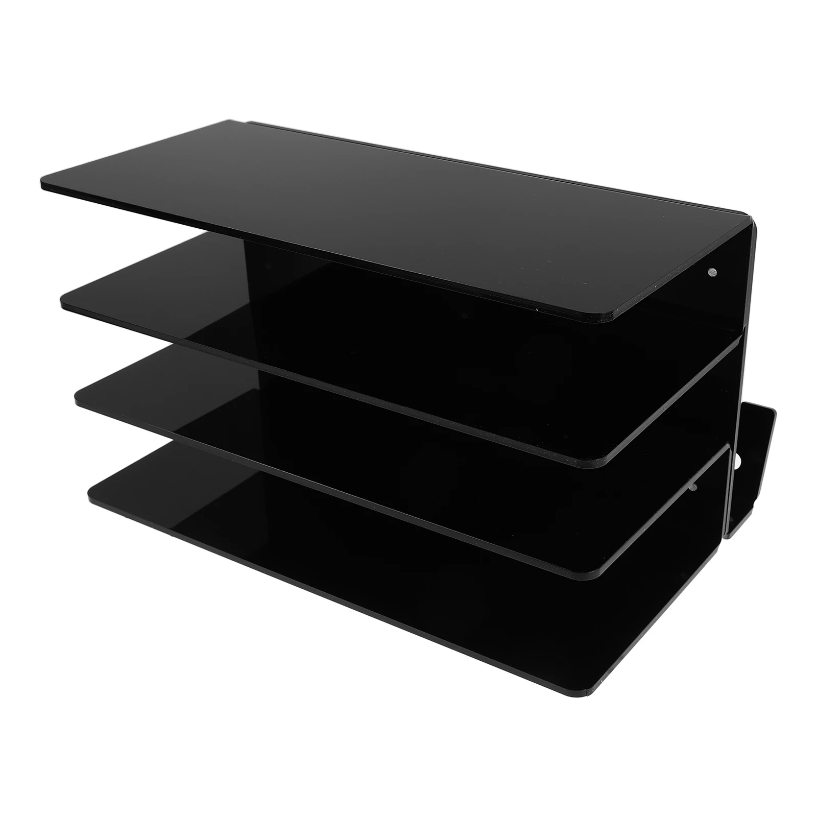 

Акриловая 3-х уровневая подставка для клавиатуры, черный настольный поднос, стеллаж для хранения, органайзер для клавиатуры и мыши для офиса, дома, подставка для мыши