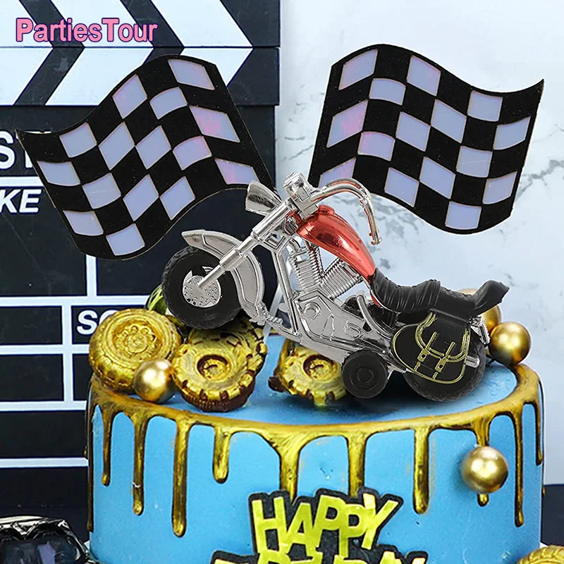 Motorrad-Modell-Kuchenaufsatz, Motorrad-Thema, Kinderparty-Dekoration, Picks „Happy Birthday“-Kuchenaufsatz für die Geburtstagsdekoration Ihres Jungen und Mannes – Detail 14