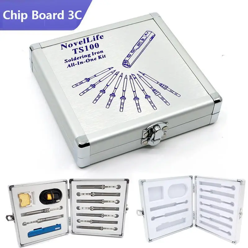 TS101 TS100 Soldering Iron Set Storage Box Aluminum Alloy Toolbox Solid Metal Tool Pack Case Container