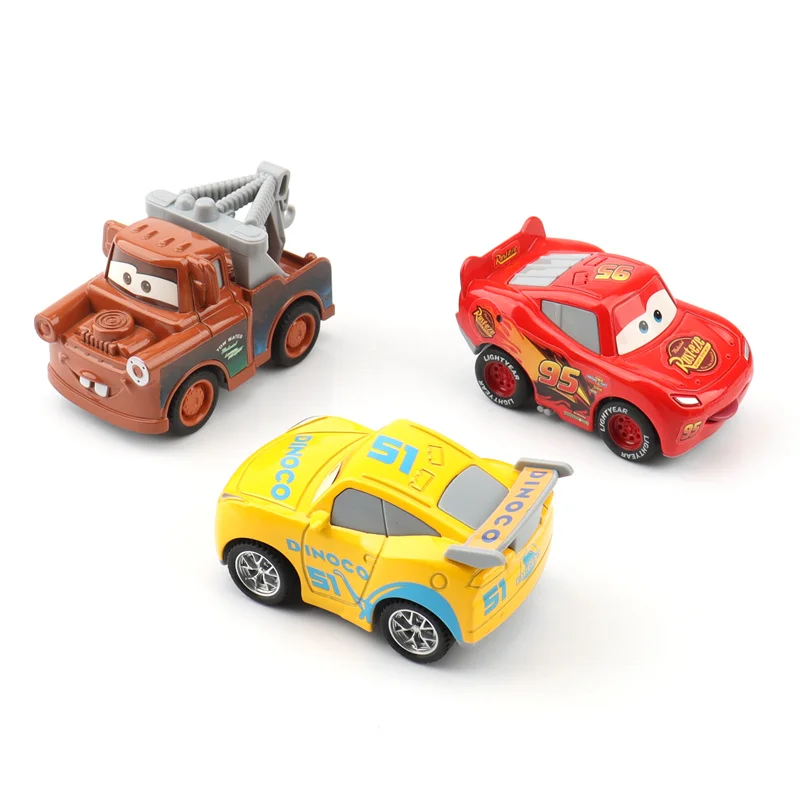 6.5 cm Originele Disney Pixar Cars Mini McQueen Mater Jackson Sheriff Metal Pull-Back auto Speelgoed voor Jongens Kerstcadeau