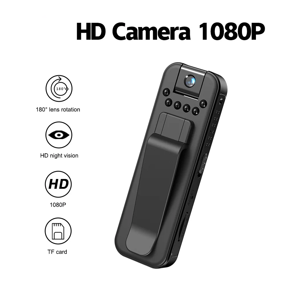 

Мини-камера MD14 HD 1080P, портативный небольшой цифровой видеорегистратор с задним зажимом, одна кнопка для записи инфракрасного ночного видения