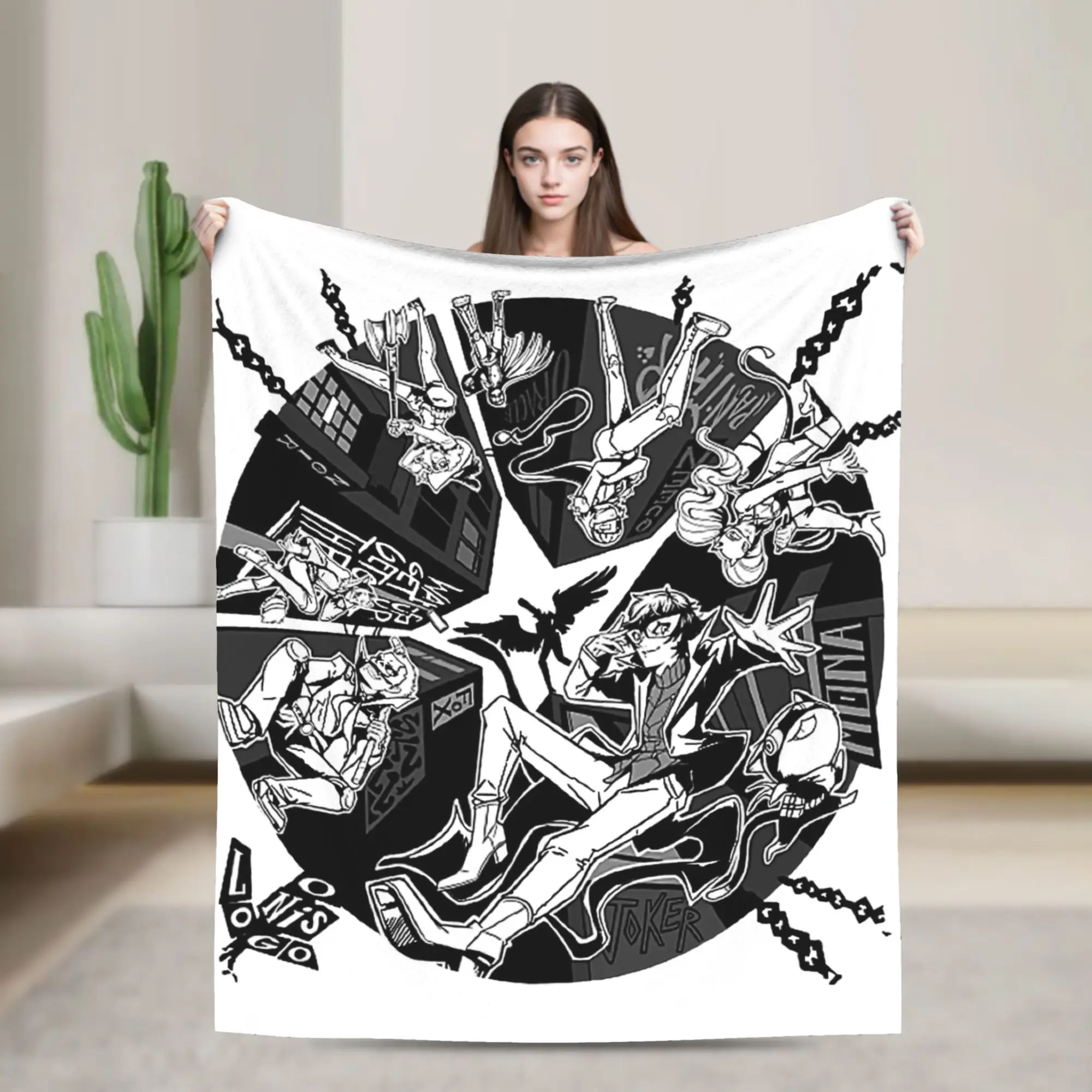 Take your Heart  Shin Megami Tensei Blanket Persona Anime Wool Awesome Breathable Throw Blanket for Coverlet Summer