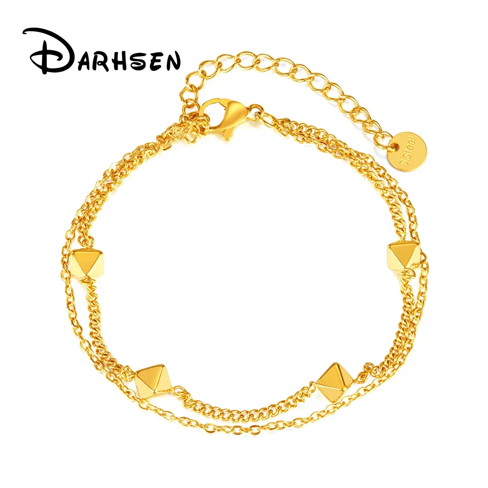 

DARHSEN Female Women Statement Chain Link Bracelets Bangles Ins Style Fashion Jewelry Gold Color Stainless Steel