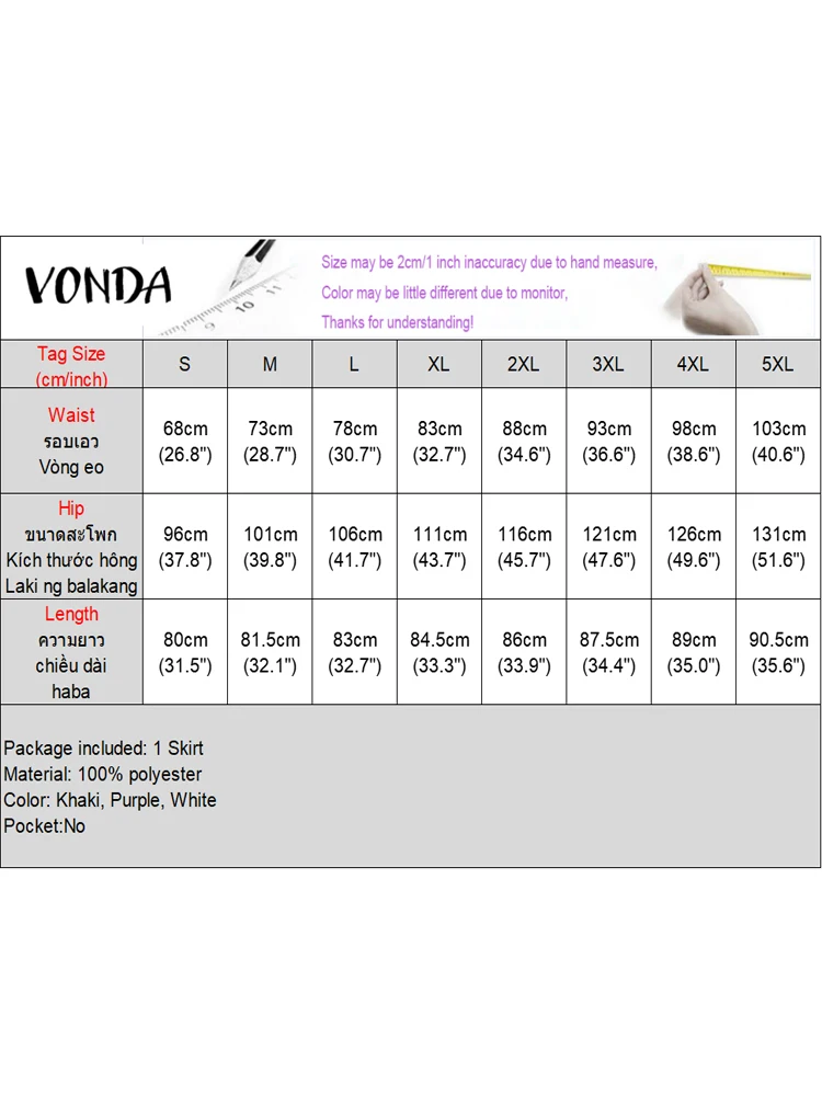 VONDA Bohemian Holiday Party Skirts Women Polka Dot Casual Jupes Faldas Saia  2025 Fashion Ruffled See-through Long Bottoms