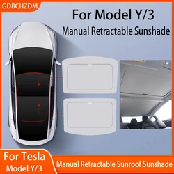 Sunroof Sunshades For Tesla Model 3 Highland 2021-2026 Model Y 2021-2026 Manual Sunshade Curtain Front Rear Skylight Accessory