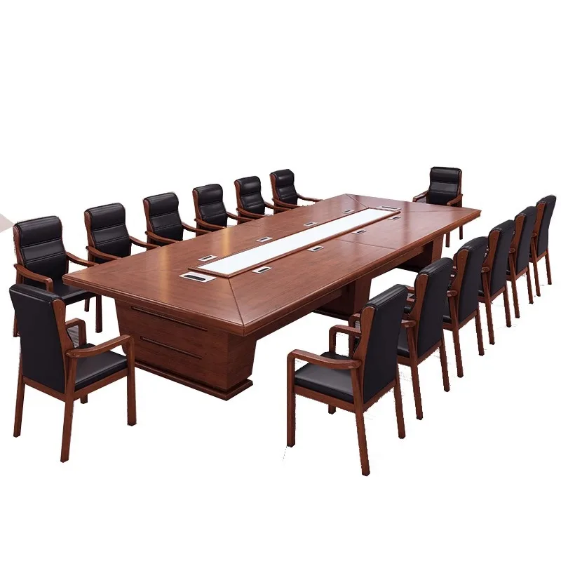 #New Arrival Modern Simple Chinese Solid Wood Conference Table Baking Lacquer For Office Furniture