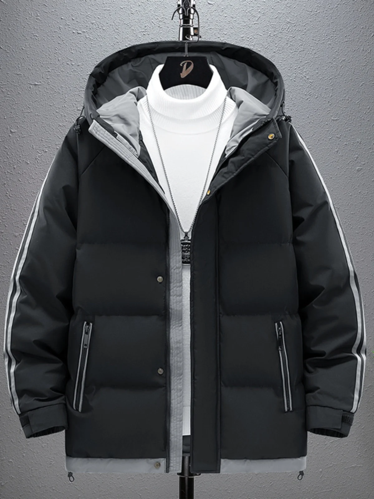 

Мужская зимняя утепленная хлопковая куртка 2024 года, новинка в гонконгском стиле, свободный крой, с капюшоном, модная городская одежда