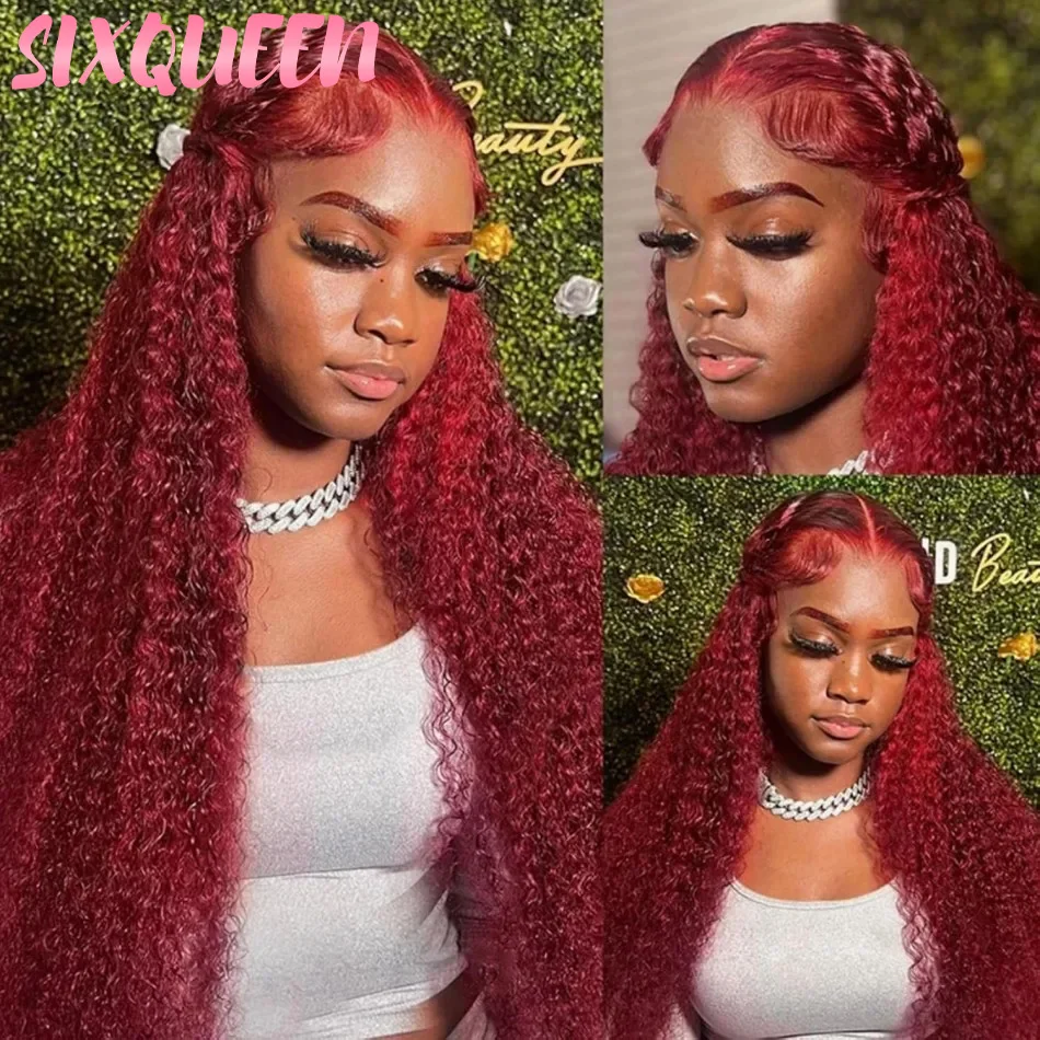 

99J Бордовый парик из натуральных волос с глубокими волнами 13X6 Hd, кружевной фронтальный парик, 100% человеческие волосы, плотность 250 для женщин, предварительно выщипанные бразильские парики
