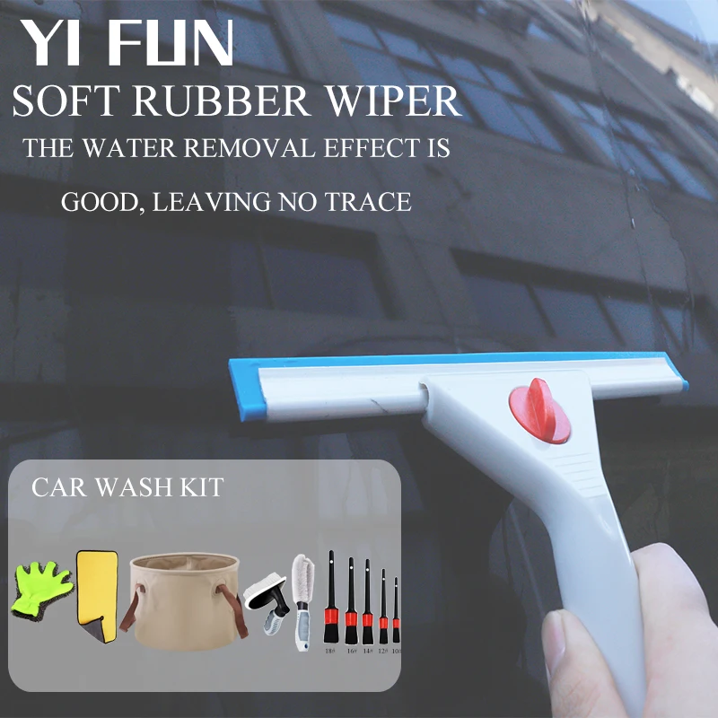 Car Wash Kit Car Wash Brush Water Scraper Silicone Scraper For Car Wiper Glass Soft Seamless Car Cleaning Special