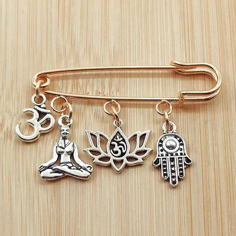 Brand New Fashion Yoga Amulet Brooch Lotus Buddha Pin Ladies Men Backpack Clothes Fashion Friends Gift