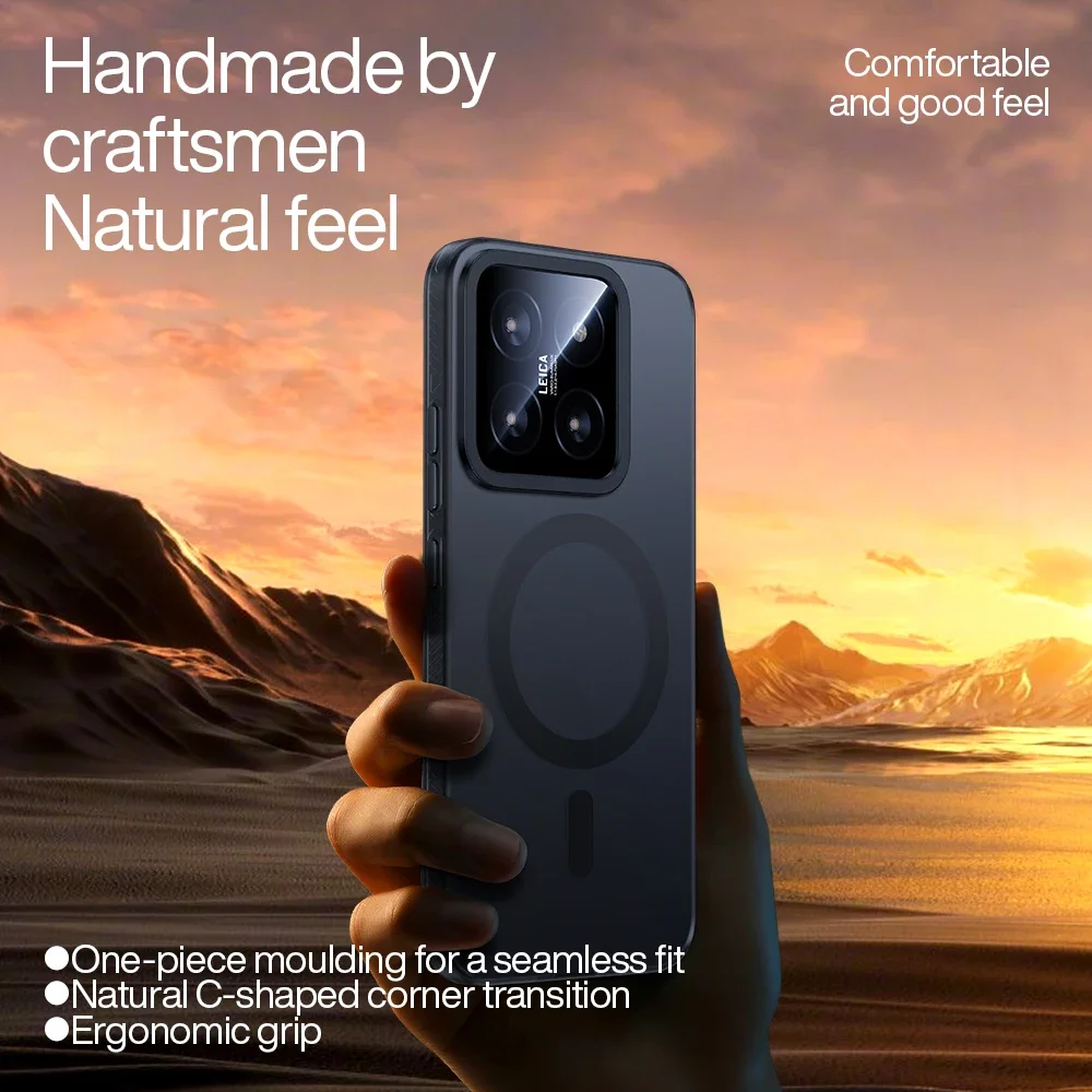 الشيطان الذكي-غطاء الشحن اللاسلكي المغناطيسي ، حماية عدسة مضادة للسقوط ، حافظة هاتف Magsafe لـ شاومي 14 برو ، مي 14 الترا