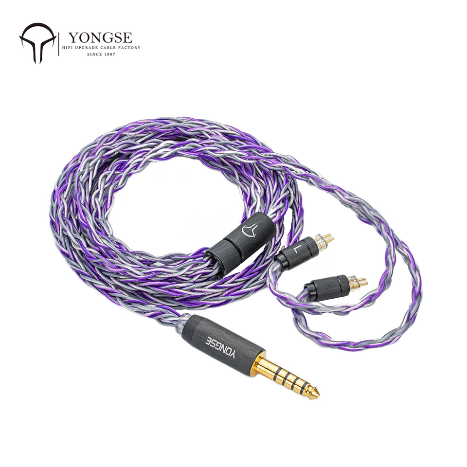 YONGSE Sakurple 8コア銀メッキ単結晶銅イヤホンアップグレード