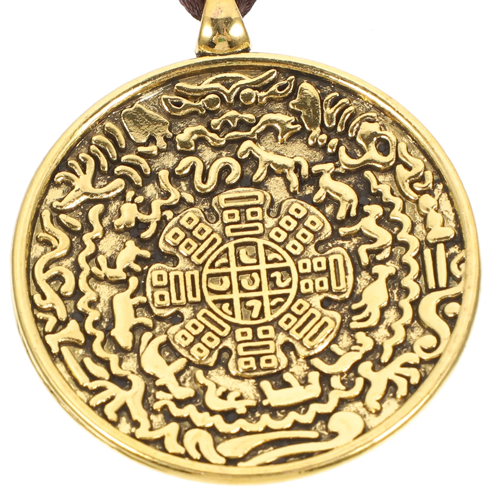 

2Pcs Tibetan Style Pendant Necklace Metal Retro Vintage Hanging Charm Sweater Chain Decorative Neck Accessory Vintage Necklace