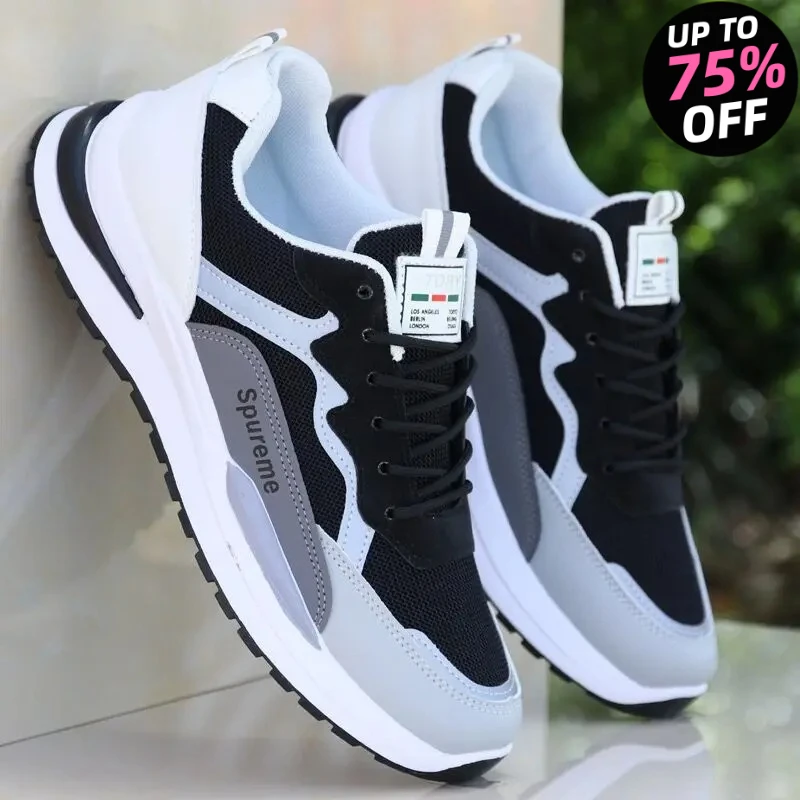 

Men's Breathable Running Sneakers Summer Lightweight Mesh Upper Casual Sport Shoes Trendy Dad Shoes Slip-On round Toe Flat Heel