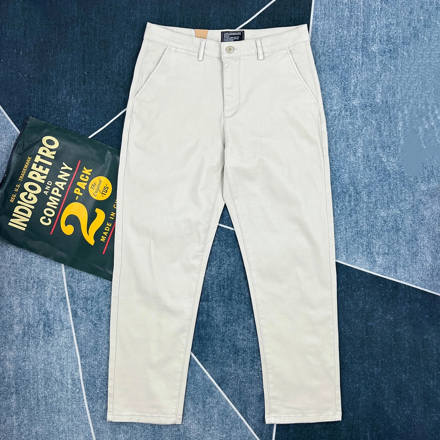 秋のメンズ新作 厚手 アメリカンレトロ ストレートパンツ 無地 ツイルパンツ