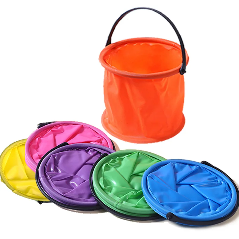 Beach Sand Play Bucket Toy Folding Collapsible Bucket Gardening Tool Outdoor Sand Pool Play Tool Toy Kids Summer Favor