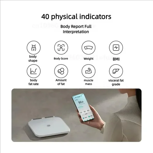 Imagen 2 del producto Xiaomi Mijia-escala inteligente S800, cuerpo de 8 electrodos, Mi Fat Scale, Bluetooth, doble frecuencia, vidrio templado BIA, funciona con la aplicación Mijia
