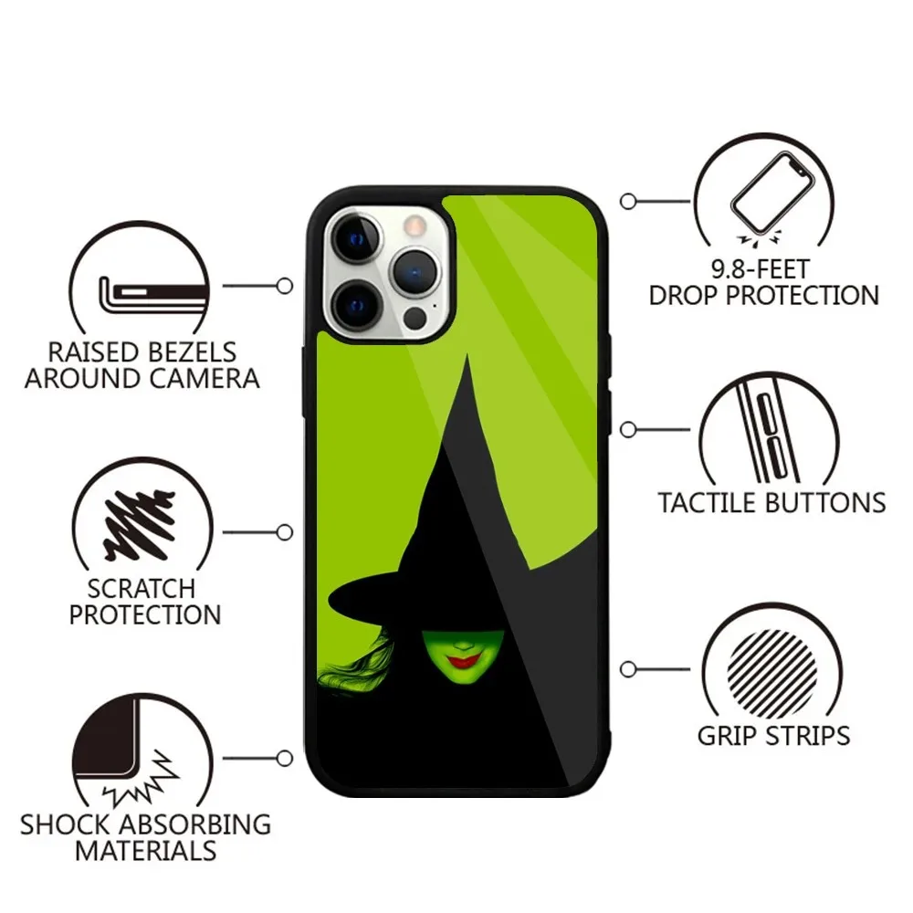 W-Wicked Musical Broadway Drama Phone Case For iPhone 15,14,13,12,11,Plus,Pro,Max Mini Magsafe Magnetic Wireless Charging