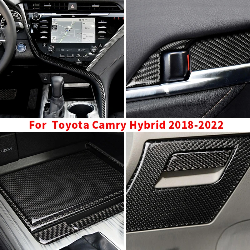 

For Toyota Camry 2018-2022 Real Carbon Fiber Car Center Control Trim Strip Car Interior Accessories