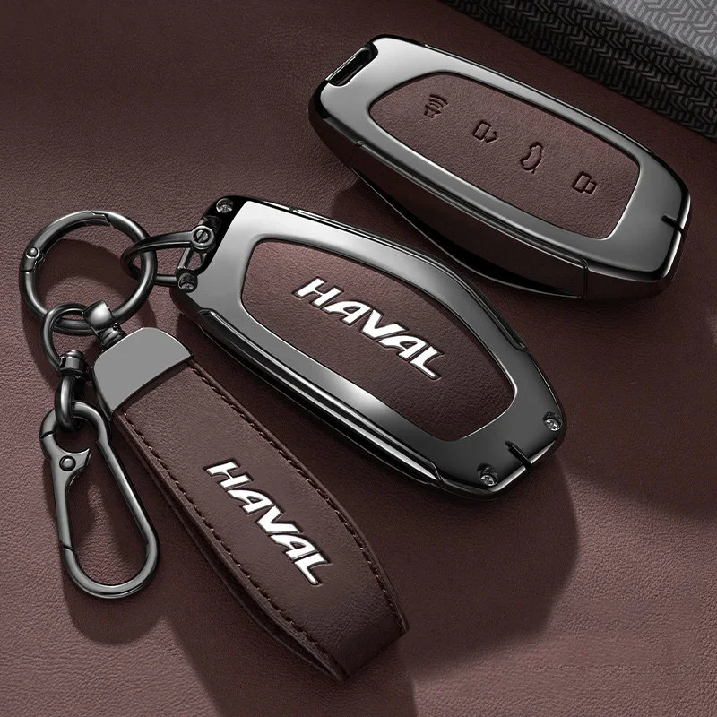 Zinc Alloy Car Key Case for HAVAL Menglong Hover H9 2025 2026 Keychain Remote Cover Shell Housing Ring Holder Fob Accessories
