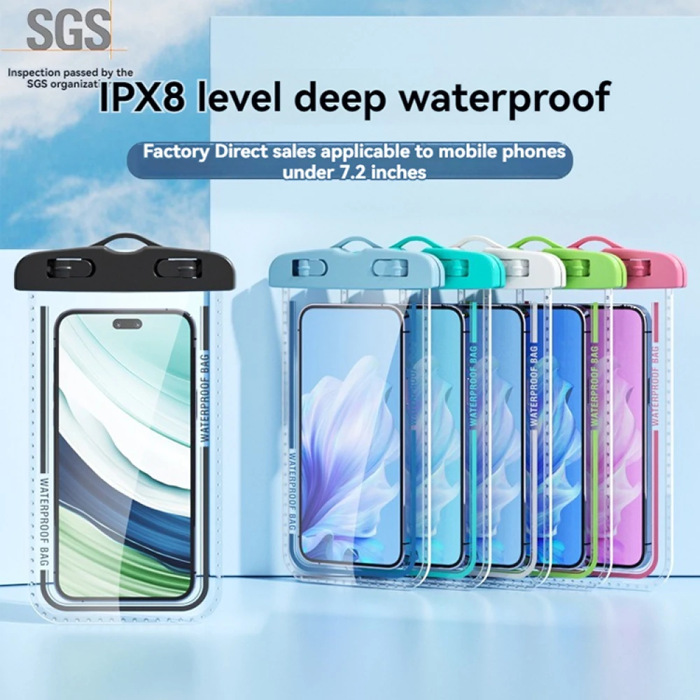 

Touch Screen Waterproof Phone Bag Universal 7.2" Phone Pouch Transparent Sealing Bag for Diving Rafting Water Sports