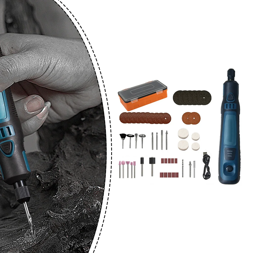 مجموعة أدوات دوارة مكونة من 50 قطعة مع بطارية ليثيوم 36 فولت، مجموعة ملحقات طحن وتلميع محمولة مع صندوق تخزين