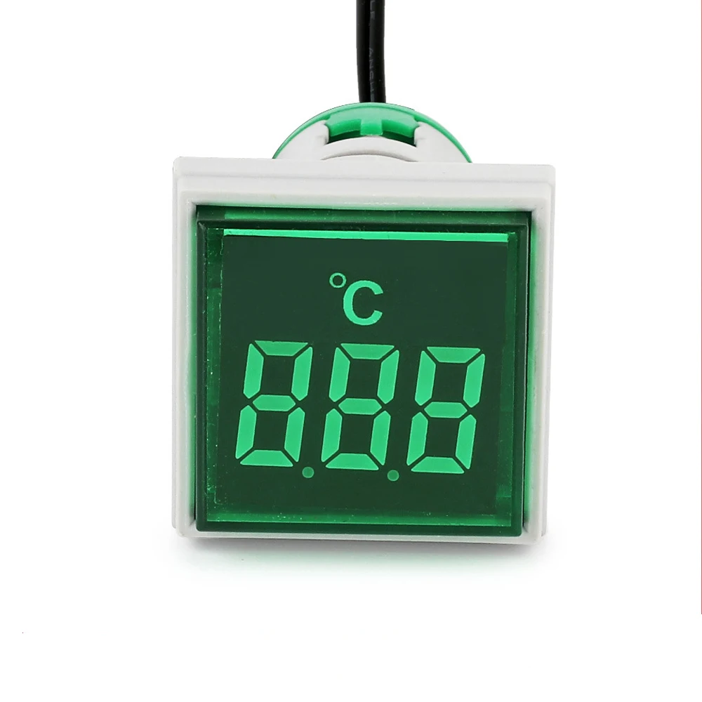 ABILKEEN LED Illuminate Digital Display Signal Indicator Light -20℃~199℃ Square Head Digital Display Thermometer