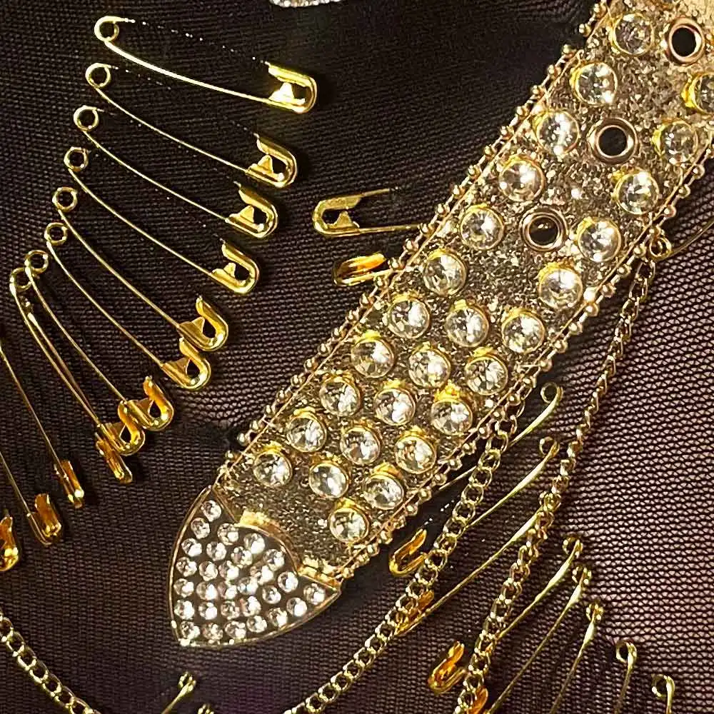 Harajuku Lata 90. Odzież Klubowa Kawaii Eco DIY Pin Chain Ręcznie Robione E-Girls Nastolatki Goth Vintage Gotycka Sukienka Emo Punk Rock Grunge Y2K TOPY