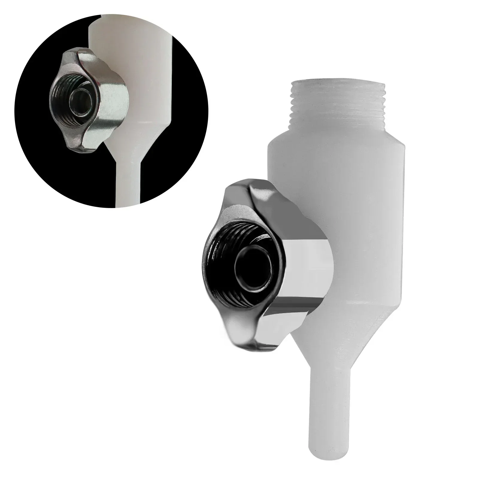 2 Models Spray Gun Adapter G1/4 Threaded Connector Gravity Type Feed Side Converter Adapter
